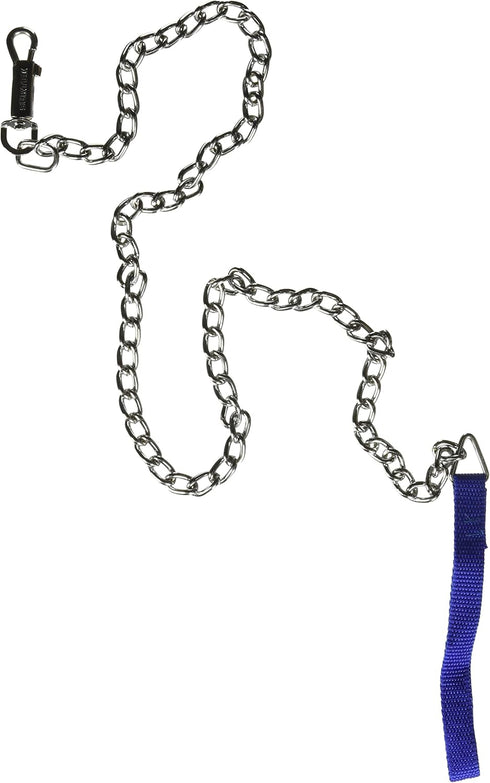 Dog Leash - 4' x 1/8" Chain Pet Leash with Locking Clasp & Double-Stitched Nylon Handle, Bluenavy