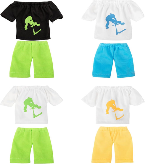 NLAIOUSL Set Interactive Finger Scooter Clothes Stunt Fingertip Pants T-Shirt Toy Skates Scooter Fingerboard