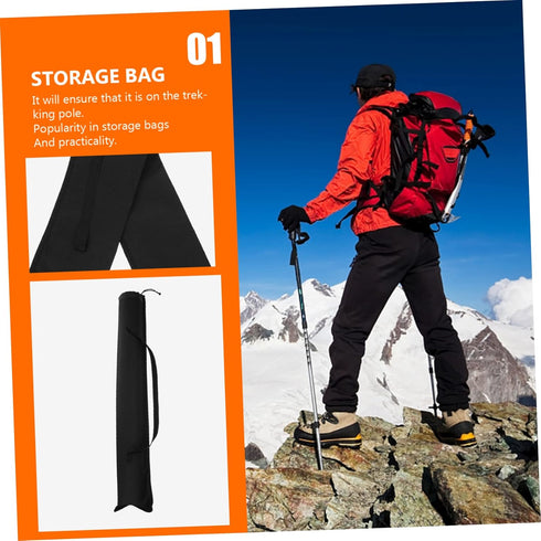 Hiking Pole Bag 2pcs, Storage Tote for Climbing Stick, Waterproof Hiking Accessories for Trekking Poles Holder