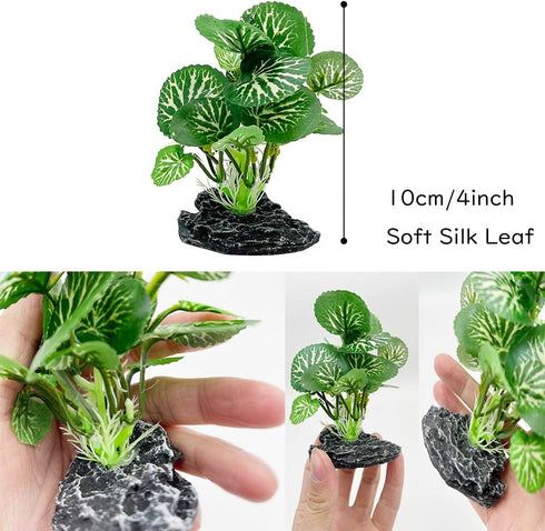 Smoothedo-Pets Aquarium Plants Betta Fish Tank Decorations, 4inch/2pcs Soft Silk Artificial Plant for Fish Hides
