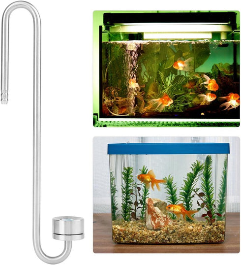 TOPINCN CO2 Diffuser, Stainless Steel CO2 Atomizer Bubble Counter with U Shape Connecting Tube for Aquarium Plants