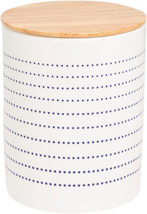 Pearhead Ceramic Dog Treat Jar with Wooden Lid Container for Dog Biscuits