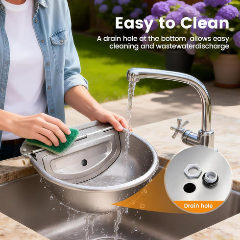 CBKKLHY 304 Large Automatic Dog Water Dispenser Outdoor, Auto Refill Water Bowl for Dogs Cats, Livestock Waterer