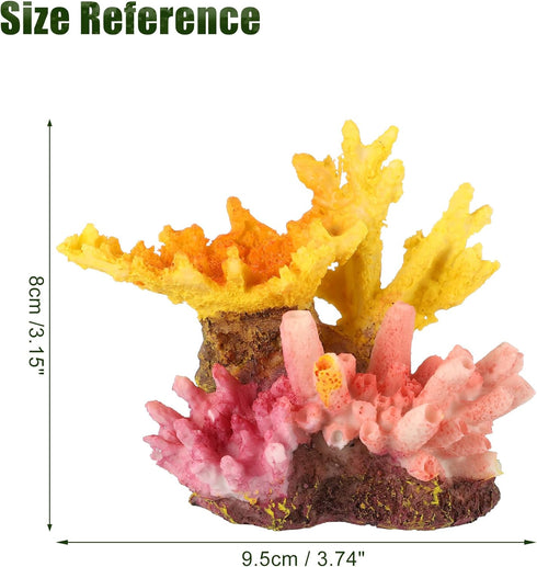 Aquarium Coral Reef Decor, Artificial Resin Coral Decoration Ornaments for Goldfish Betta Fish Tank Accessories