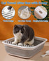 17.7"13.4" BNOSDM Collapsible Small Cat Litter Box for Kittens Open Potty Pan Foldable Cat Toilet with Scoop Senior