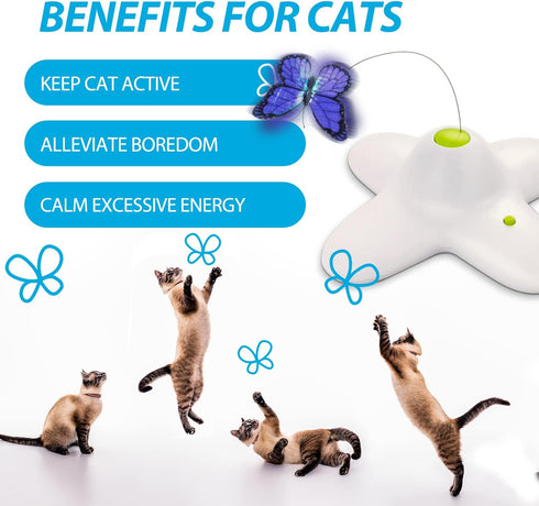 2 AFP Interactive Cat Toy, Butter-Fly Interactive for Indoor Cats, Flutter Bug Cat Toys, Flutter Rotating Kitten Toys