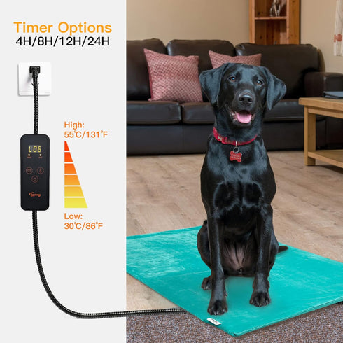 Toozey Pet Heating Pad, 6 Adjustable Temperatures, Indoor Electric Heating Pads for Dogs & Cats