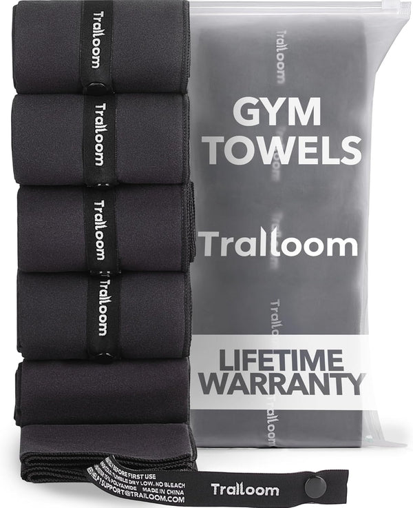 Trailoom Microfiber Workout Towels - Quick Dry, Highly Absorbing, Odor-Free, for Men