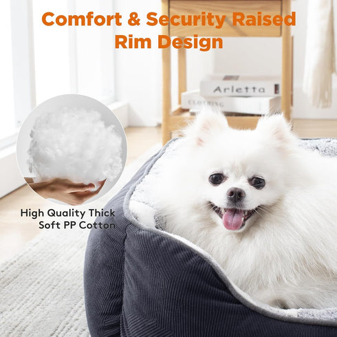 GASUR Cozy Rectangle Dog Bed for Large Dogs, Washable Orthopedic Sofa Bed, Soft Calming Sleeping Puppy Bed, Black (S