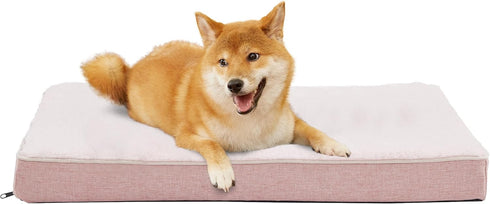 Memory Foam Large Dog Bed with Cooling Gel Foam, Orthopedic Crate Bed, Waterproof Liner, Washable Cover for Medium
