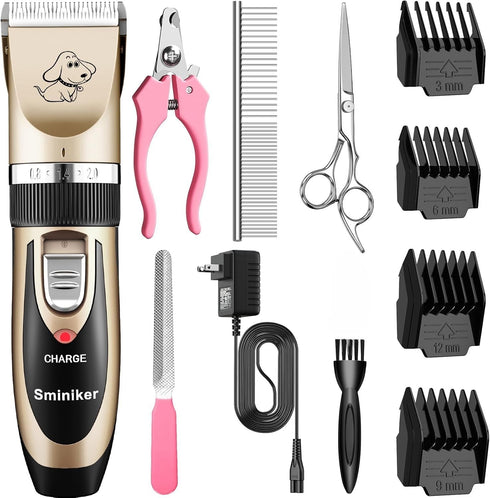 Sminiker Professional Rechargeable Cordless Dogs Cats Horse Grooming Clippers - Professional Pet Hair Clippers