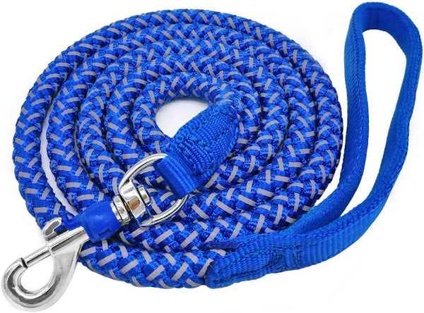 Reflective Dog Leash - Heavy Duty Nylon Braided Rope for Small Medium Large Dogs, Available in 2ft 3ft 4ft 6ft 10ft