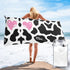 LHBALXQHTY Black White Milk Cow Print Quick Dry Towel with Hanging Loop and