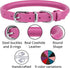BRONZEDOG Rolled Leather Dog Collar with QR ID Tag, Hot Pink, for Small Medium Large Dogs (S: 12-14 Inch)