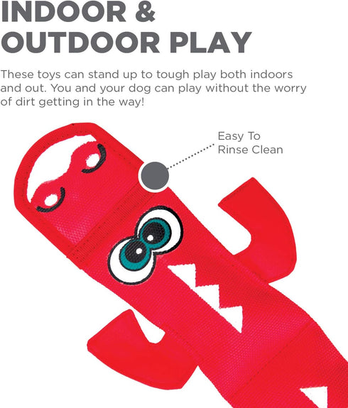 Outward Hound Fire Biterz Plush Lizard Interactive Dog Toy, Medium Firehose Material