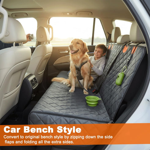 ARGNOOR 600D Hammock Dog Car Seat Cover with Free Poop Bags, Waterproof Car Seat Protector, Dog for Cars with Seatbelt