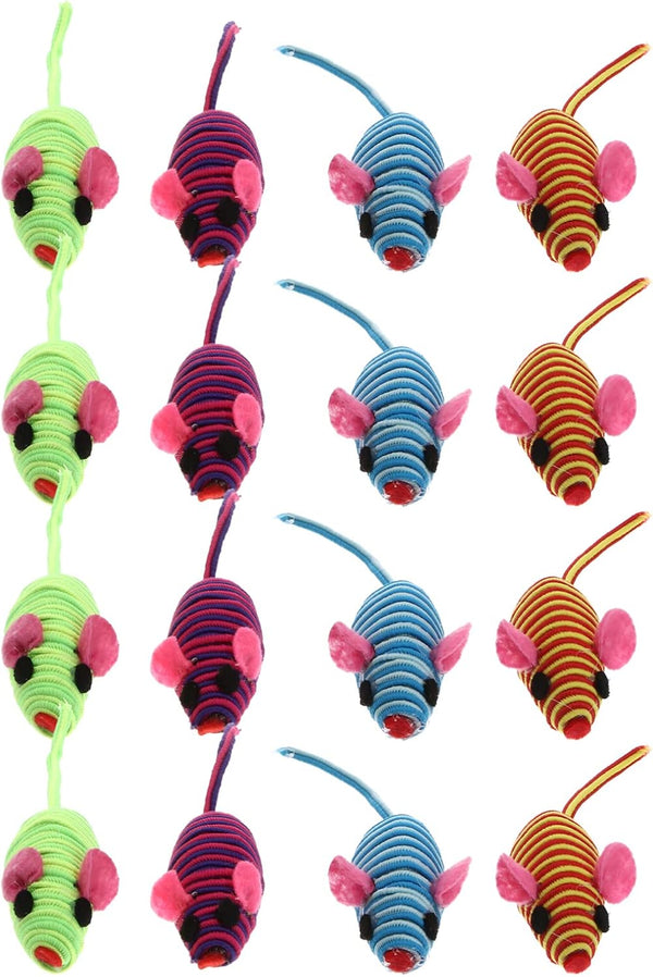 Totority Catnip Mice Cat Toy, Rubber Band Mouse with Elastic Rope for Cats, Realistic Teaser Playing Prop
