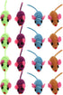 Totority Catnip Mice Cat Toy, Rubber Band Mouse with Elastic Rope for Cats, Realistic Teaser Playing Prop