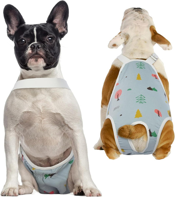 QBLEEV Dog Diapers Female Washable Sanitary Pantie with Adjustable Suspender, Reusable Doggie