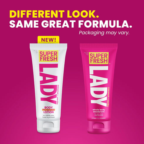 4 oz Pack Whole Body Deodorant for Women by Super Fresh Lady Aluminum Free Powder Lotion for Privates and Body Stops