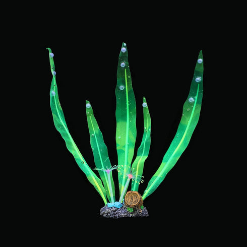 Glowing Fish Tank Decorations, 4 pcs Glow Aquarium Ornaments (Purple Coral, Rainbow Sea Urchin, Green Kelp, Pink