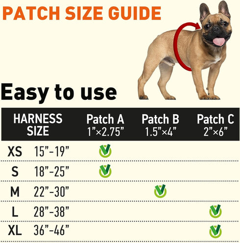 Dogline Vest Harness for Dogs with 2 Removable Medical Alert Patches, Large (28 to 38", Red)