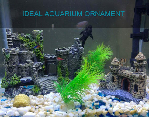 Aquarium Ornaments Resin Castle Decorations - Eco-Friendly Fish Tank Supplies