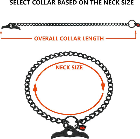 Herm Sprenger Black Stainless Steel Dog Training Collar with Toggle and Round Links - 24in (Neck Size Up to 22in)