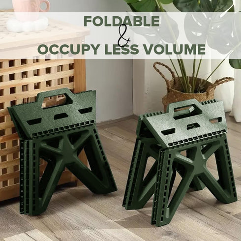 HOME ARCHIVE Folding Step Stool, Portable Camping Chair, Nonslip Platform, Lightweight Plastic Construction, Army Green