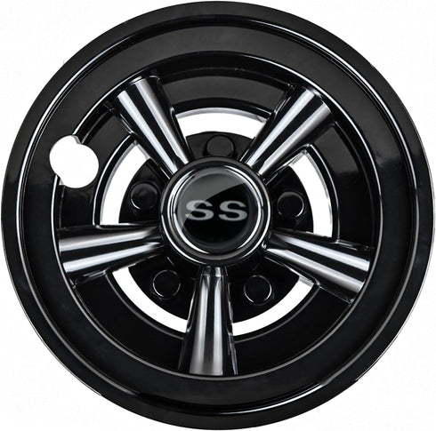 Golf Cart SS Wheel Covers Hub Caps for EZGO, Club Car, Yamaha - 8 Inch Snap-on Installation, Set of 4