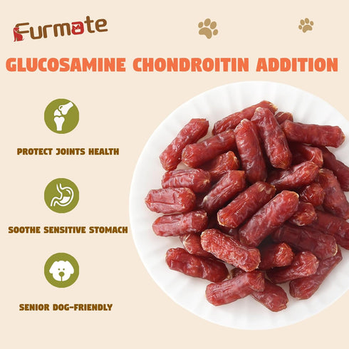 Dogs,10.58 oz Soft Duck Sausage Dog Treats,Slow Roasted Duck Jerky for Dogs,Grain-Free & Rawhide Free Training Rewards