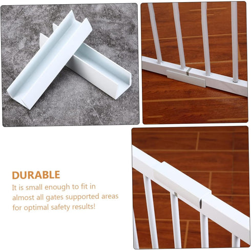 12 Pcs Safety Door Reinforcement Tools, Baby Gate and Stair Reinforcement Parts for Kids, White PVC Fence