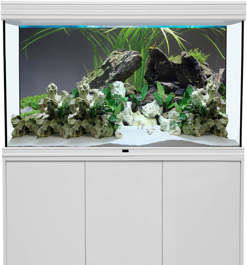AWERT 48x18 inches Stone Aquarium Background Stone Aquatic Plant River Bed & Lake Seaweed Aquarium Vinyl Background Fish Tank Background