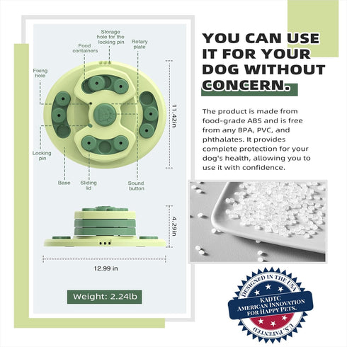 3 3 KADTC Dog Puzzle Toy, Large Size, Levels of Step-by-Step Challenge, Ways to Play Beginner to Advanced Slow Feeder