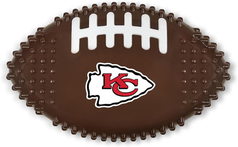 NFL Kansas City Chiefs Mega-chew Hard Nylon Bacon-flavored Dog Bone Football Chew