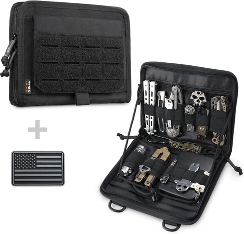 WYNEX Tactical Folding Admin Pouch, Molle Tool Bag with Laser-Cut Design, Utility Organizer EDC Medical Bag, Waist