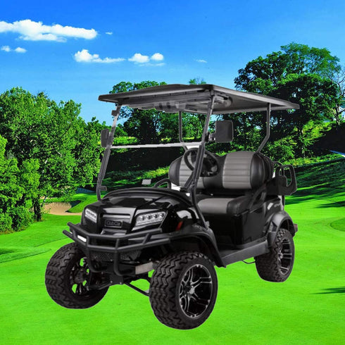 Golf Cart Mirror, HKOO Folding Side Mirrors and Rear View Mirror, Extra Wide Panoramic Combo Pack