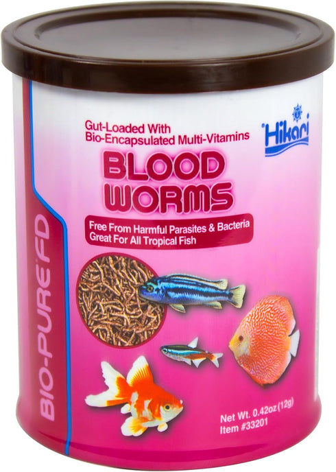 Hikari Bio-Pure Freeze Dried Blood Worms, 0.42 oz for Pets