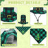 Vehomy 4pcs St Patrick's Day Dog Costumes, Buffalo Plaid Dog Hat, Collar, and Bandana, Irish Holiday Pet Outfit