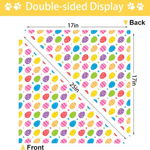 QIRUIMI 2 Pack Set Easter Dog Bandana, Adjustable Holiday Party Pets Rabbit Easter Egg Bandana Triangle Bibs Dog Cat