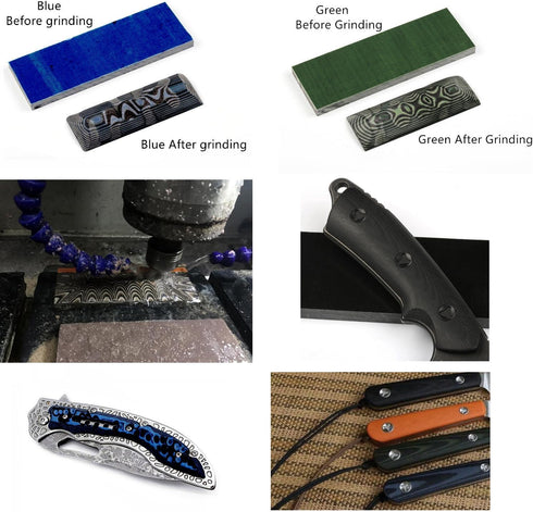 G10 Scales Knife Handle, Multi-Color Micarta Blanks, Pack of 2 pcs (Black and Black)