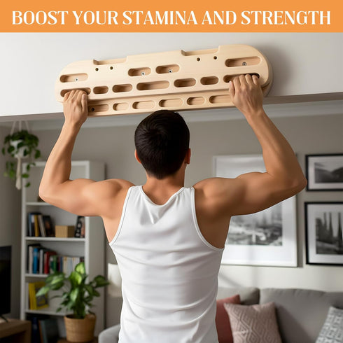JolliLudo Climbing Hangboard Rock Climbing Fingerboard Gifts Portable Mounted Training Station Pull Up Bar Wooden Hand