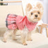 Dog Sweater for Small Dogs, Warm Fleece Dress for Fall, Plaid Pink Sweater for Chihuahua Yorkie Teacup Dogs