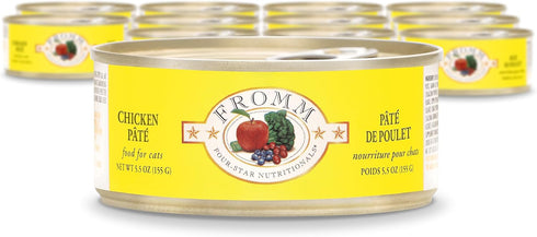 Fromm Four-Star Nutritionals Chicken Pate Cat Food, Premium Wet Cat Food, Chicken Recipe, Case of (12) 5.5 oz Cans