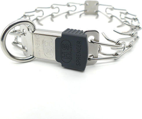 Herm Sprenger Stainless Steel Prong Dog Collar with ClicLock Buckle - Ultra-Plus Training Pinch Collar for Small Medium