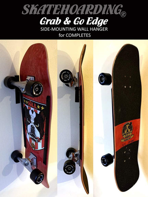 Grab & Go Edge Side-Mounting Skateboard Complete Wall Hanger Rack