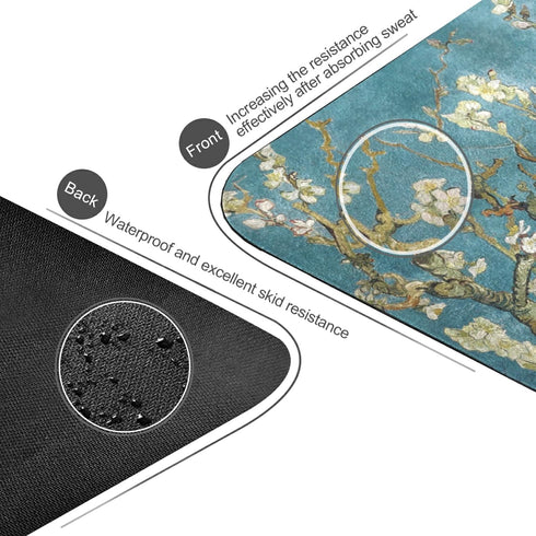 Leopard Skin Blue Animal Yoga Mat - Eco Friendly Non Slip Fitness Exercise Mat 70.8x26inc