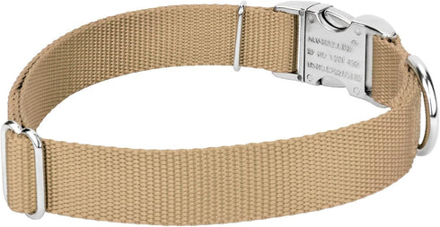 Premium Nylon Dog Collar with Metal Buckle for Small Medium Large Breeds - Country Brook Petz, Copper Gold, Medium, 3/4