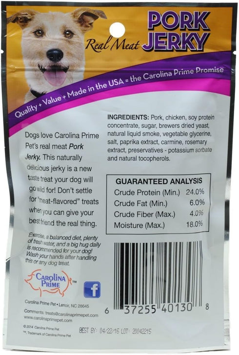 Carolina Prime Pork Jerky Dog Treats, 6oz (Pack of 3)