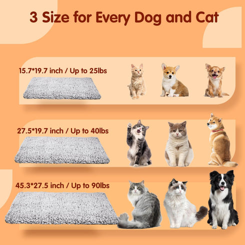Nobleza Self Heating Cat Bed - Super Soft Thermal Dog Crate Bed Mat for Sleeping - Washable Anti-Slip Self Warming Pet